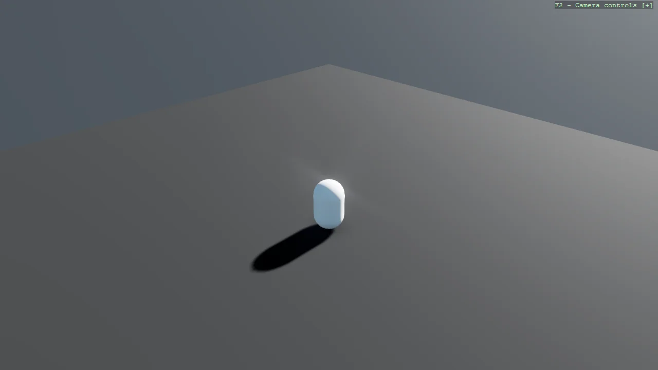 Screenshot of the Basic3D Scene (Capsule) - Bullet Physics example