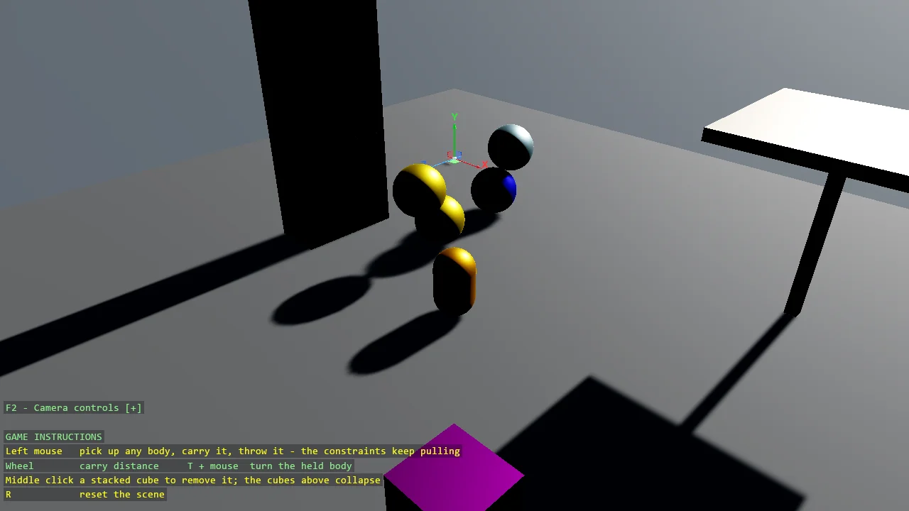 Screenshot of the Various Constraints example
