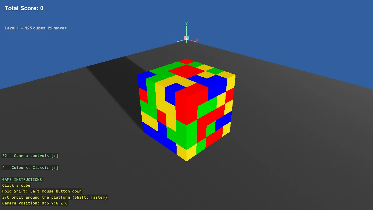 Screenshot of the Game - Cube Collapse example