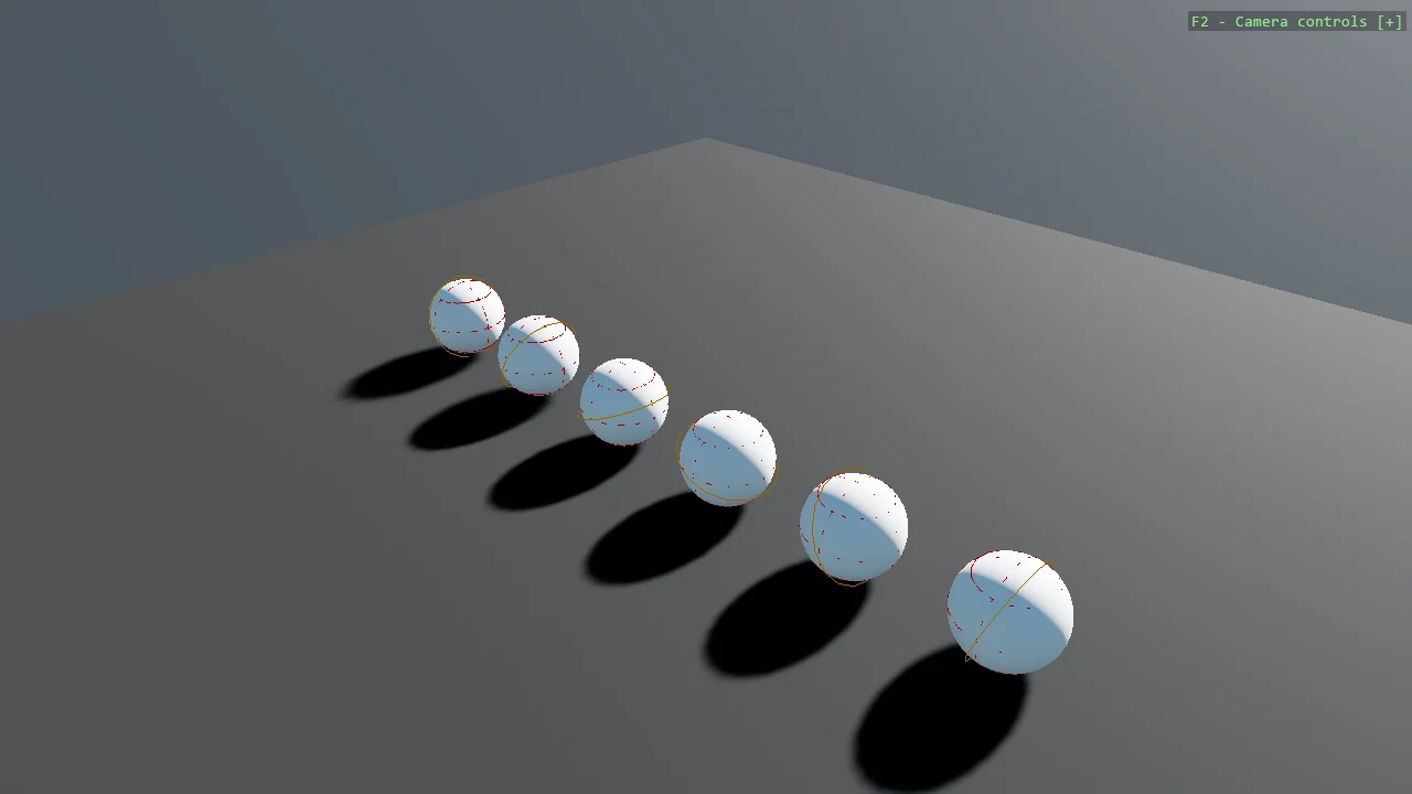 Screenshot of the Debug Shapes Usage example