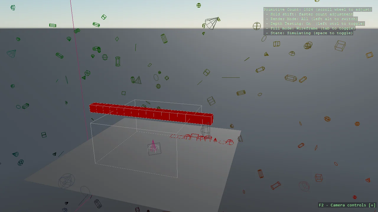Screenshot of the Debug Shapes example
