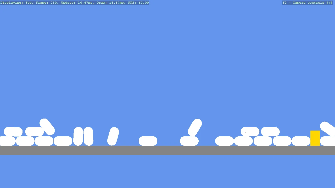 Screenshot of the Basic2D Scene (Falling Shapes) example