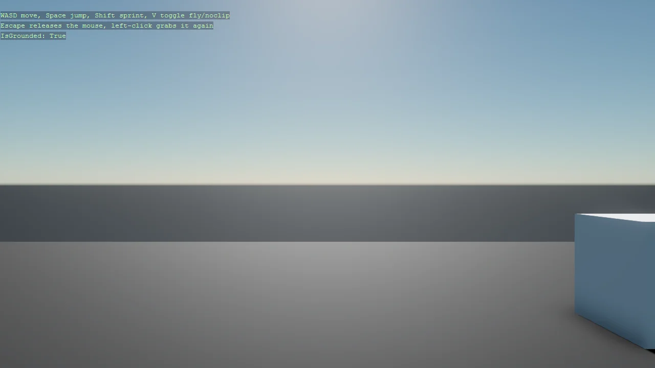 Screenshot of the First-Person Character (Bepu) example