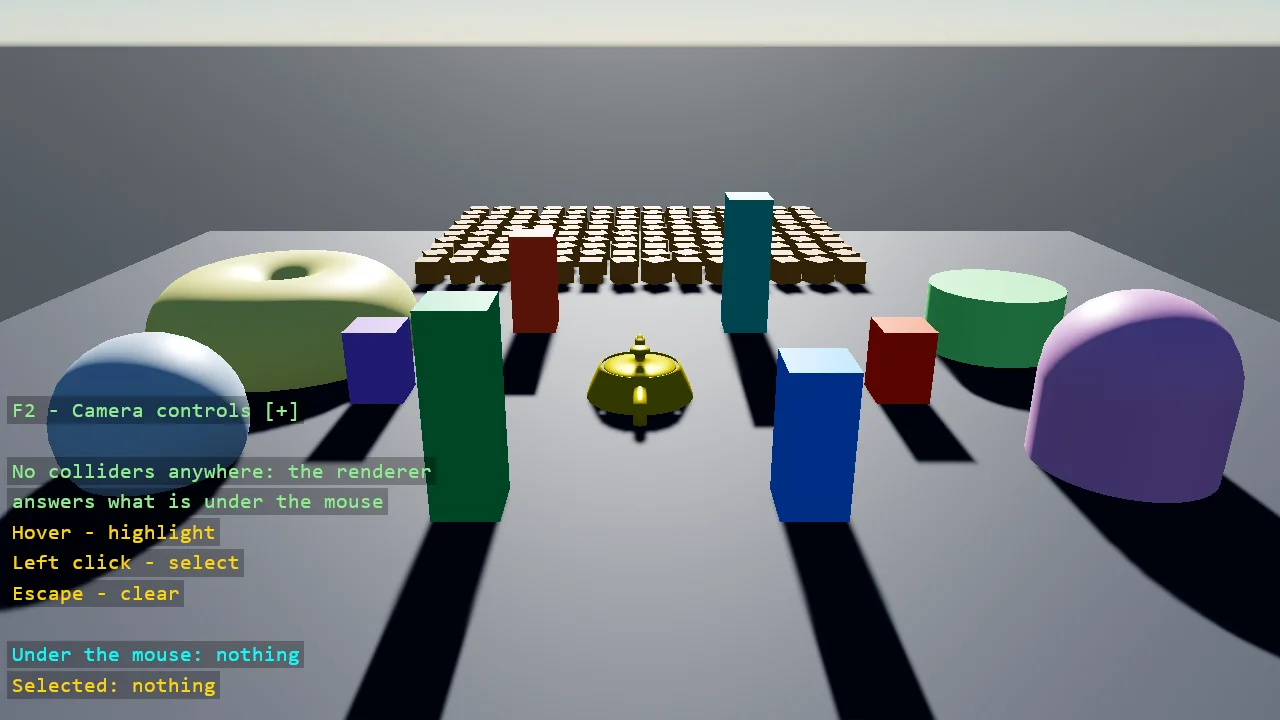 Screenshot of the GPU Picking example