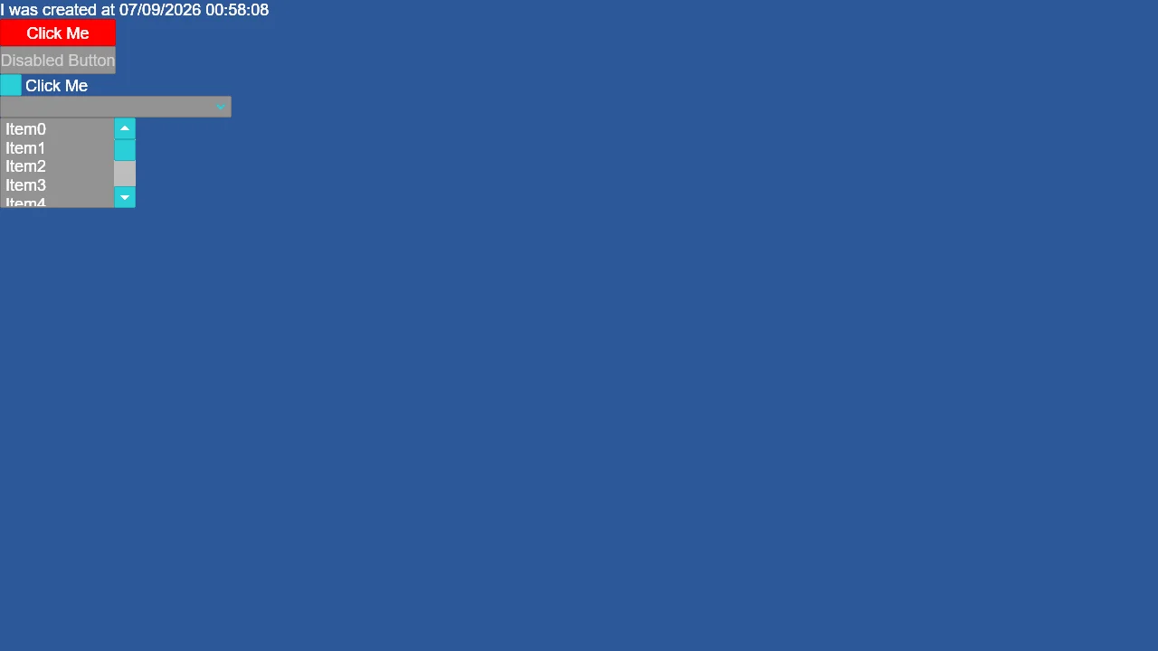 Screenshot of the Basic Gum UI Setup example
