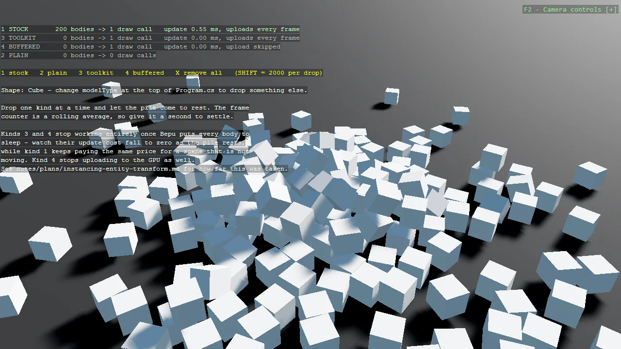 Screenshot of the Instancing with Entity Transforms example