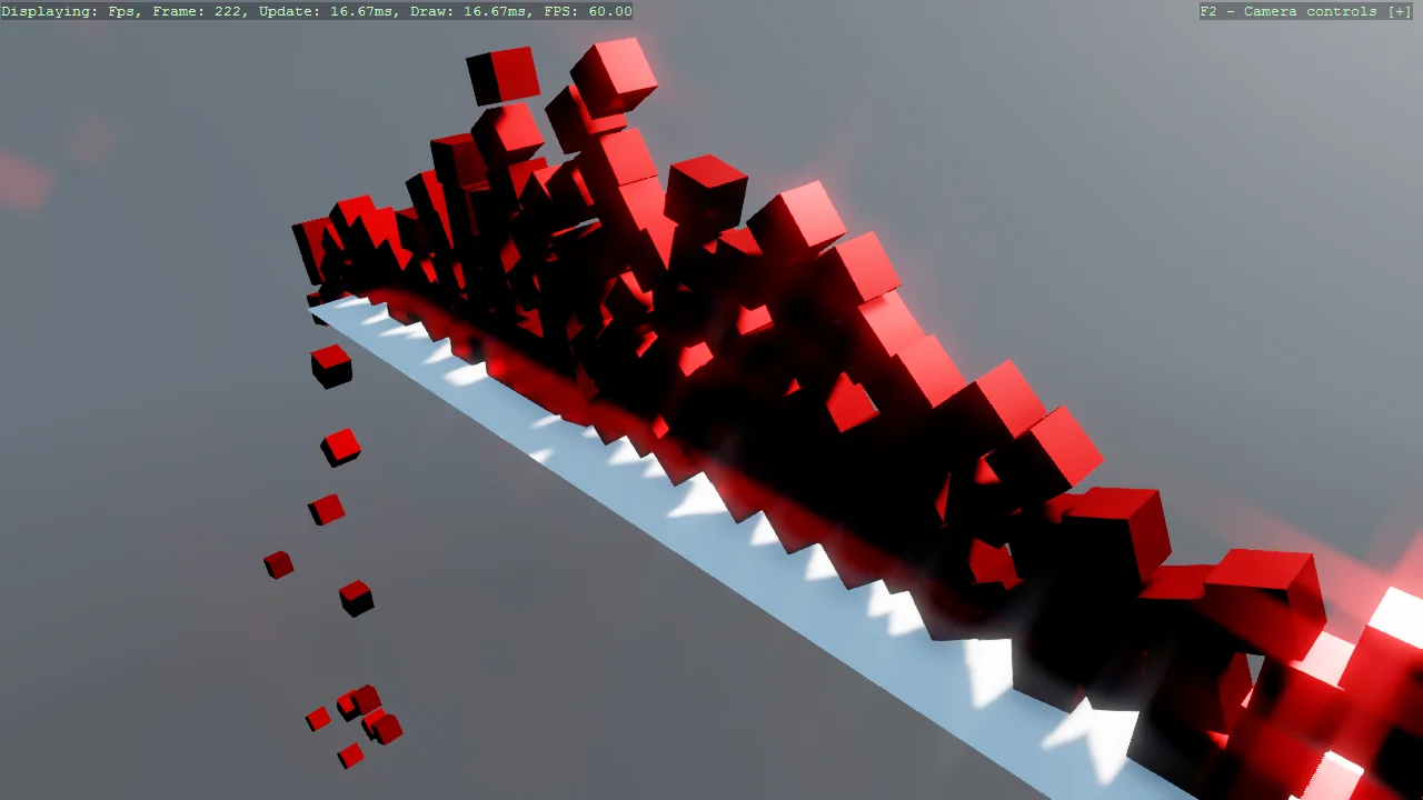 Screenshot of the Jitter2 Physics - Constraining to 2D example