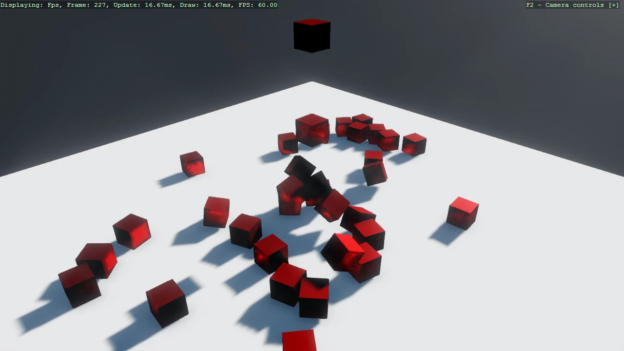 Screenshot of the Jitter2 Physics Integration example