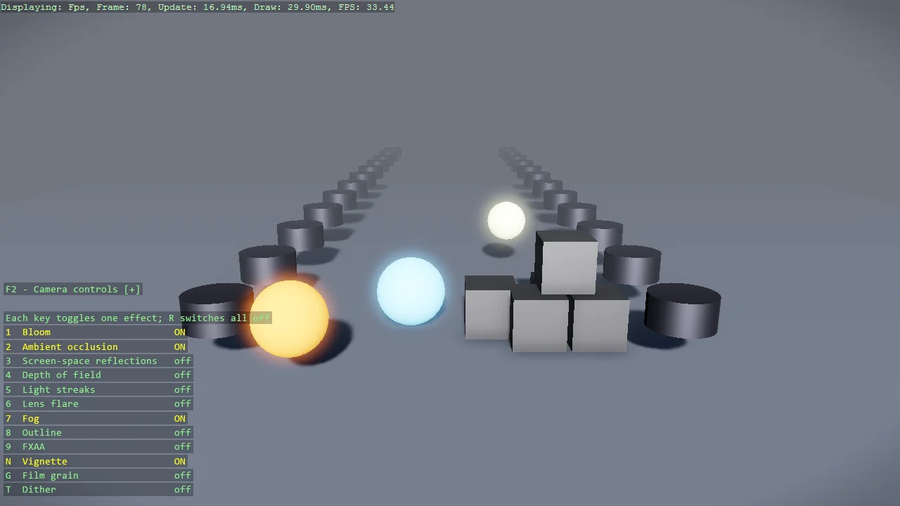 Screenshot of the Post Effects example