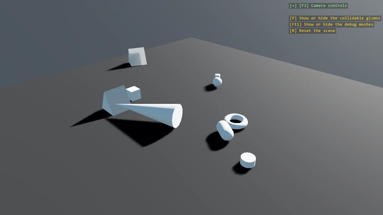 Screenshot of the Basic3D Scene (Every Primitive) example