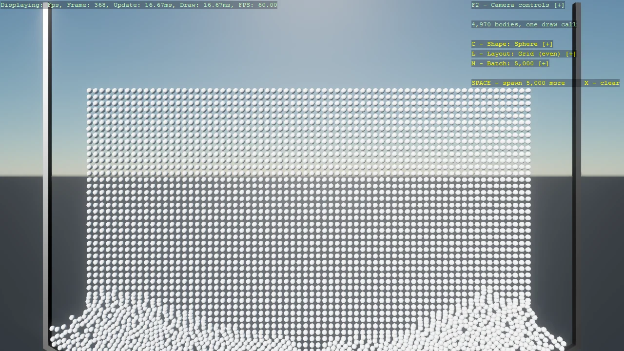 Screenshot of the Basic2D Scene (Stress Pile) example