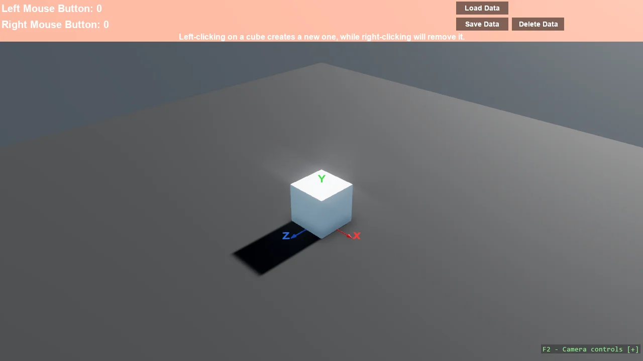 Screenshot of the Cube Clicker example