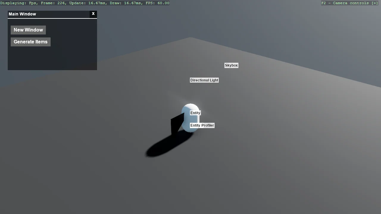 Screenshot of the Stride UI - Draggable Window - Bullet Physics example