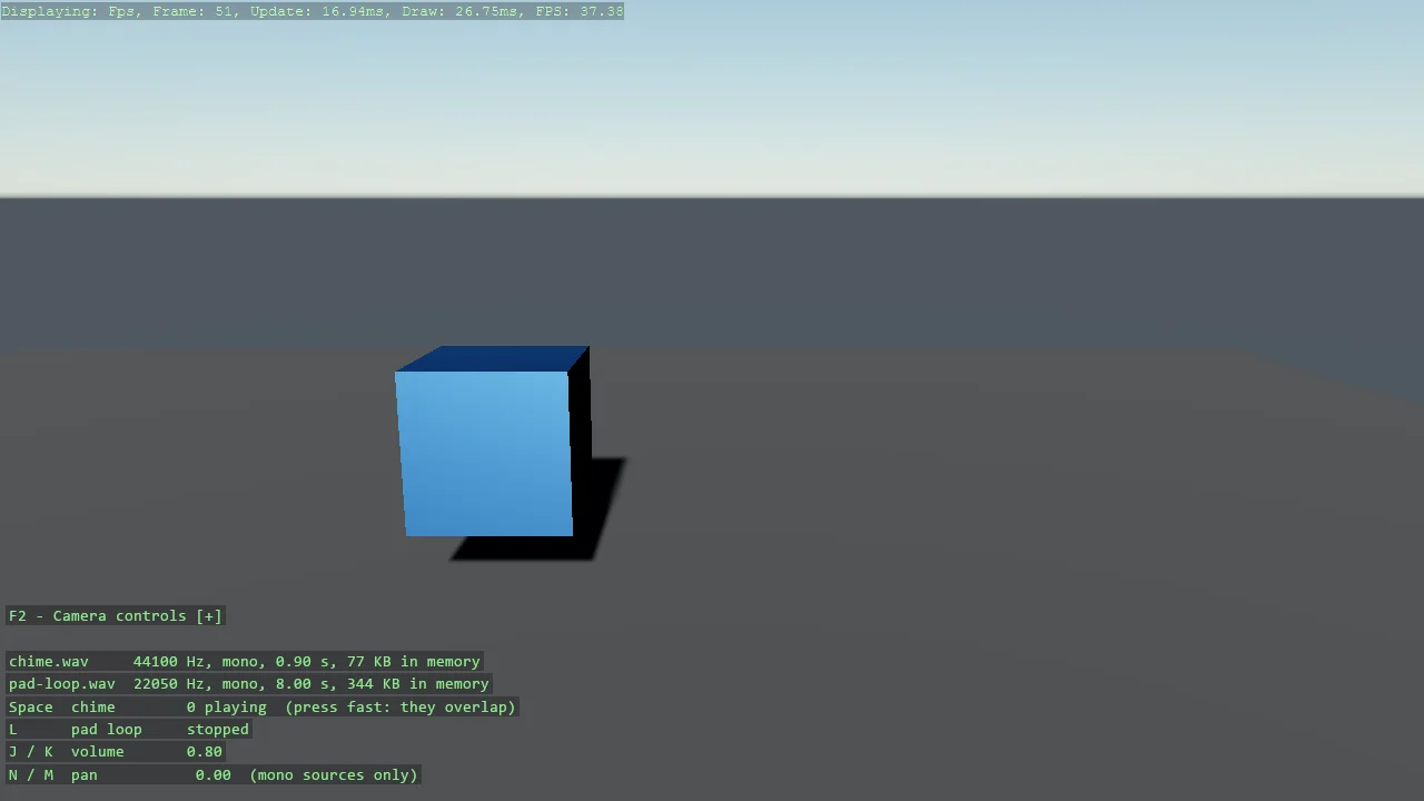 Screenshot of the Wav File example
